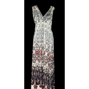 Vintage Womens Petite Large Boho Hippie 60s Festival Smocked Summer Maxi Dress